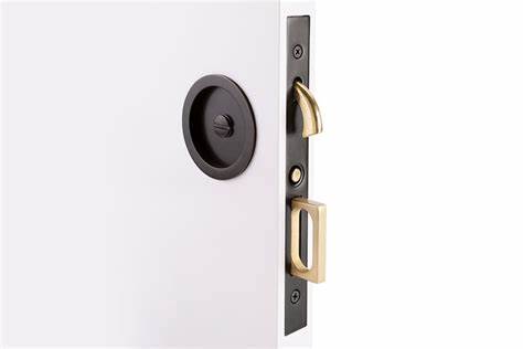 Round Pocket Door Mortise Lock - Emtek Oil Rubbed Bronze - Privacy