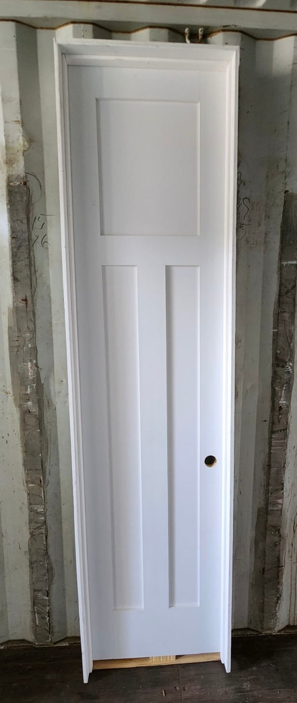 Solid MDF 3 Panel Craftsman 8' - Flat Jamb Pre-hung Interior Door